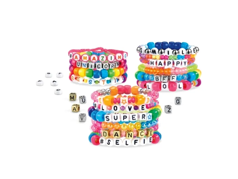 SHIMMER N SPARKLE ABC FASHION BEAD BRACELETS