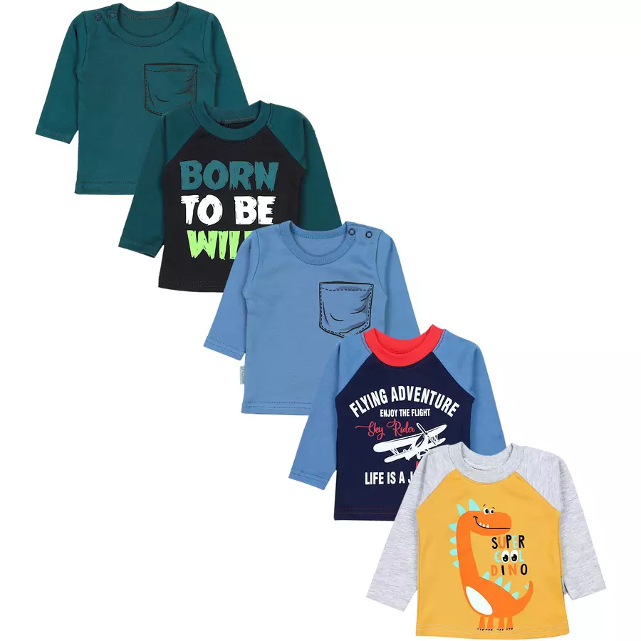 TupTam Baby Jungen Langarmshirt 5er Set schwarzblau