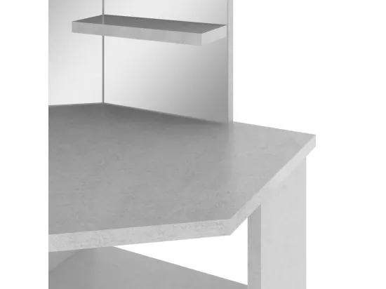 Coiffeuse d'angle avec LED Gris béton 111x54x141,5 cm