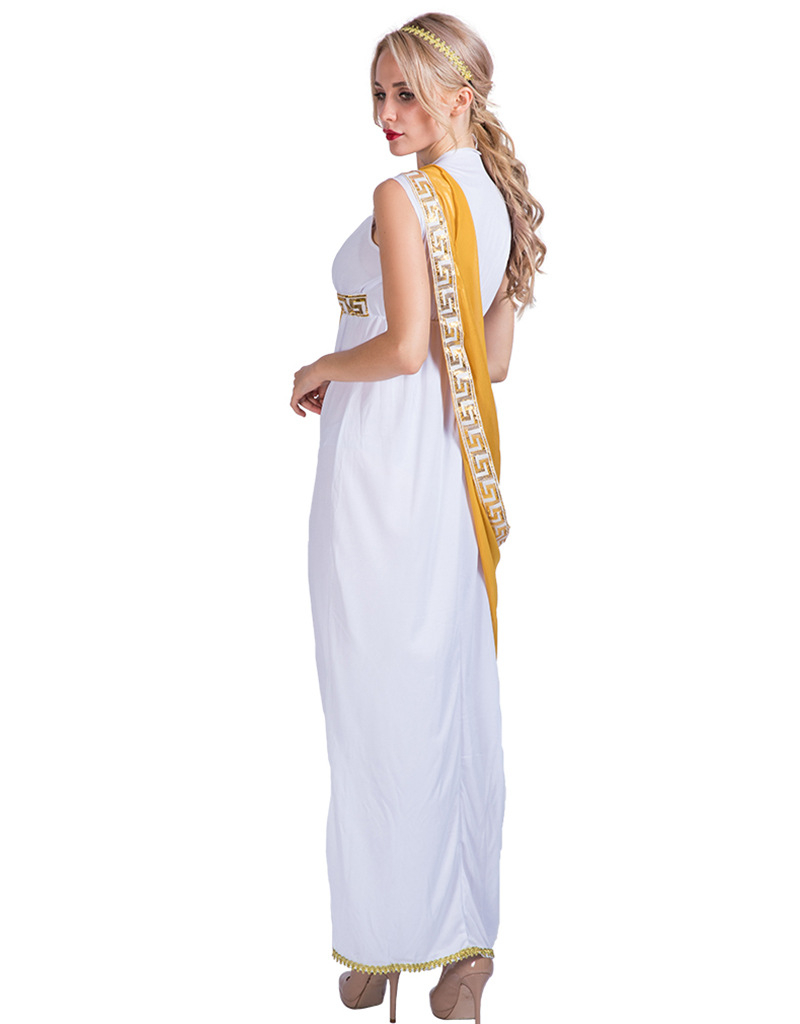 (165-170cm) Fasnachts Erwachsenen Kostüm Griechische Göttin Helena Troja Verkleidung für Motto Partys / Halloween - Weiss