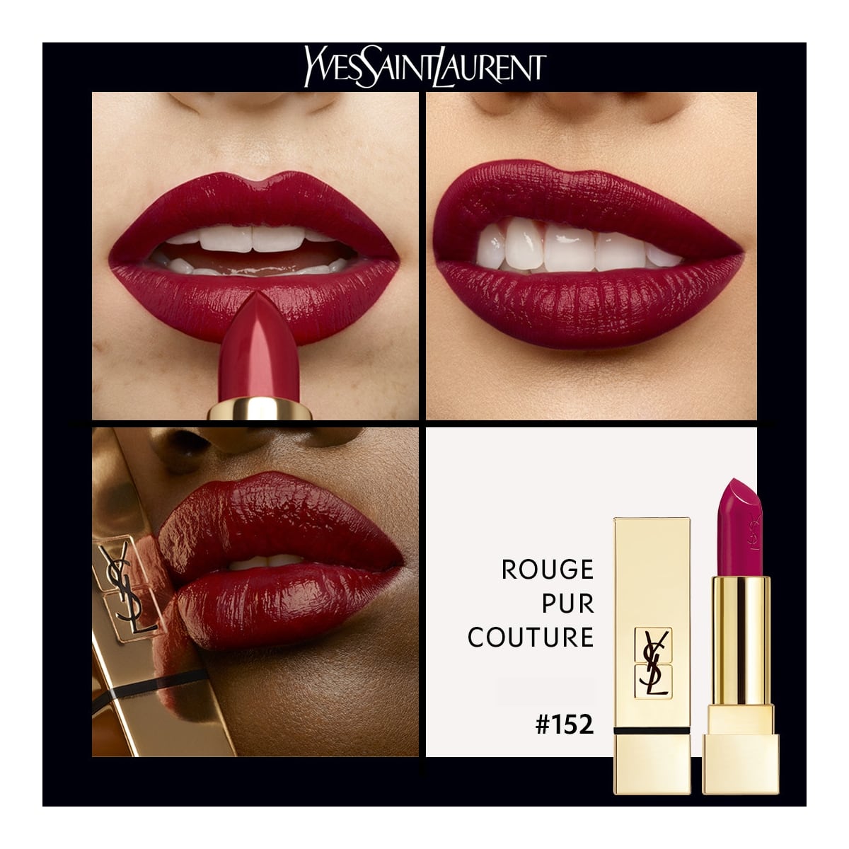 YVES SAINT LAURENT Rouge Pur Couture Rouge à Lèvres Satiné Longue Tenue et Confort