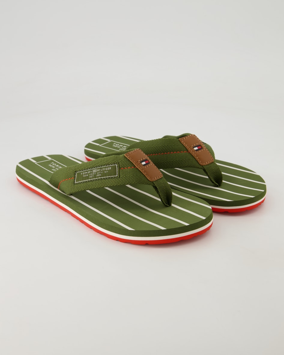 Tommy Hilfiger Patch Hilfiger Beach Sandal Zehentrenner in Grün