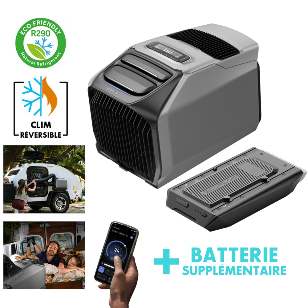 Climatiseur Portable Ecoflow Wave 3 et batterie supplémentaire 1024 Wh Wave 3
