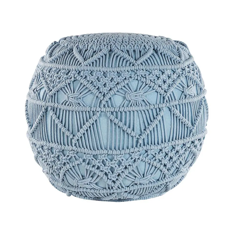 KAYSERI - Poef - Blauw - 40 cm - Katoen
