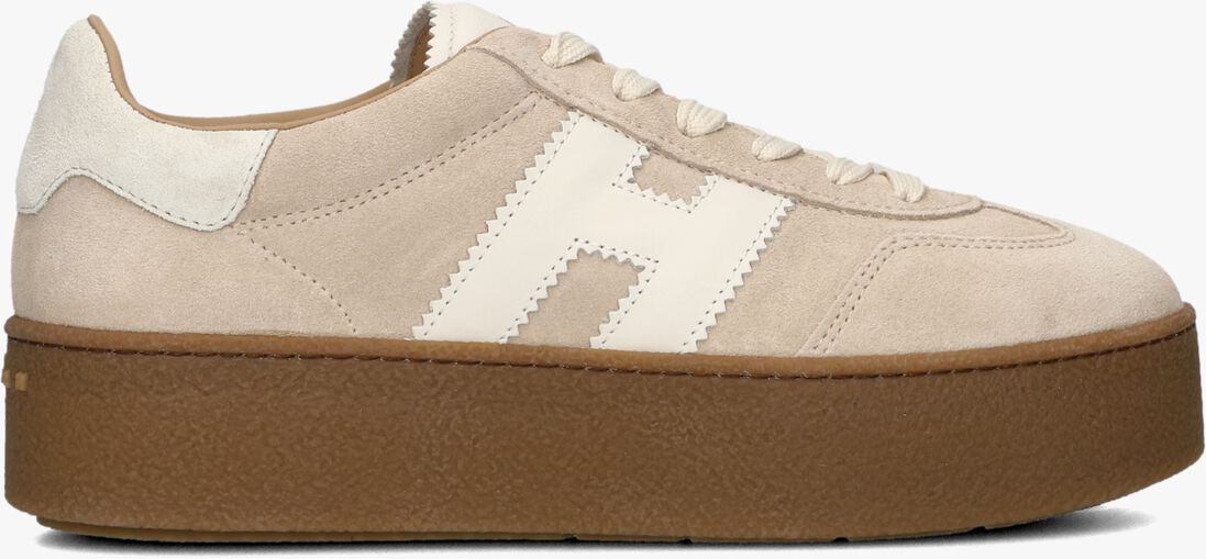 beige hogan lage sneakers h681 allacciato h
