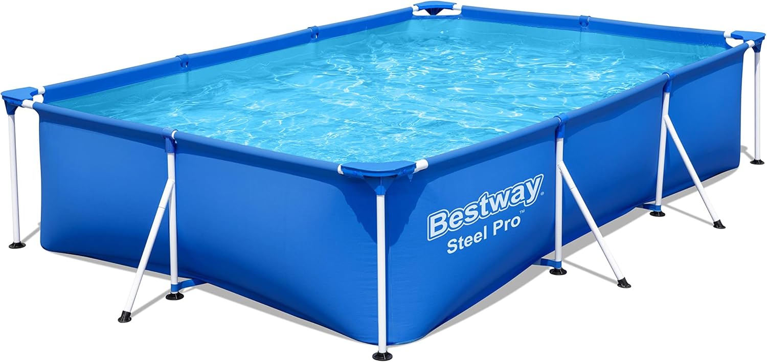 Bestway Steel Pro Framepool ohne Pumpe, eckig, 300 x 201 x 66 cm, 56404-19, Blau