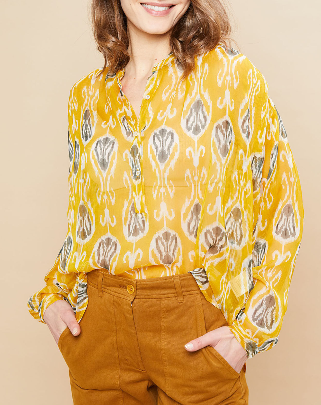 Hartford Blouse Canda imprimée jaune