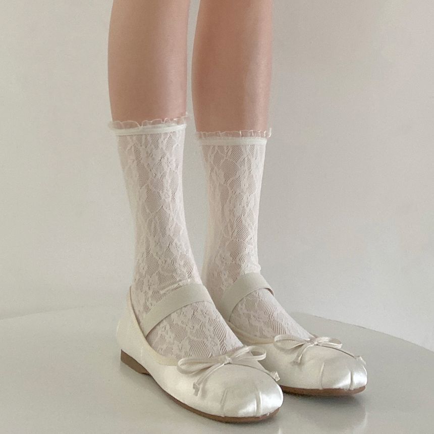 Rivara - Mesh Trim Lace Sokken / Set