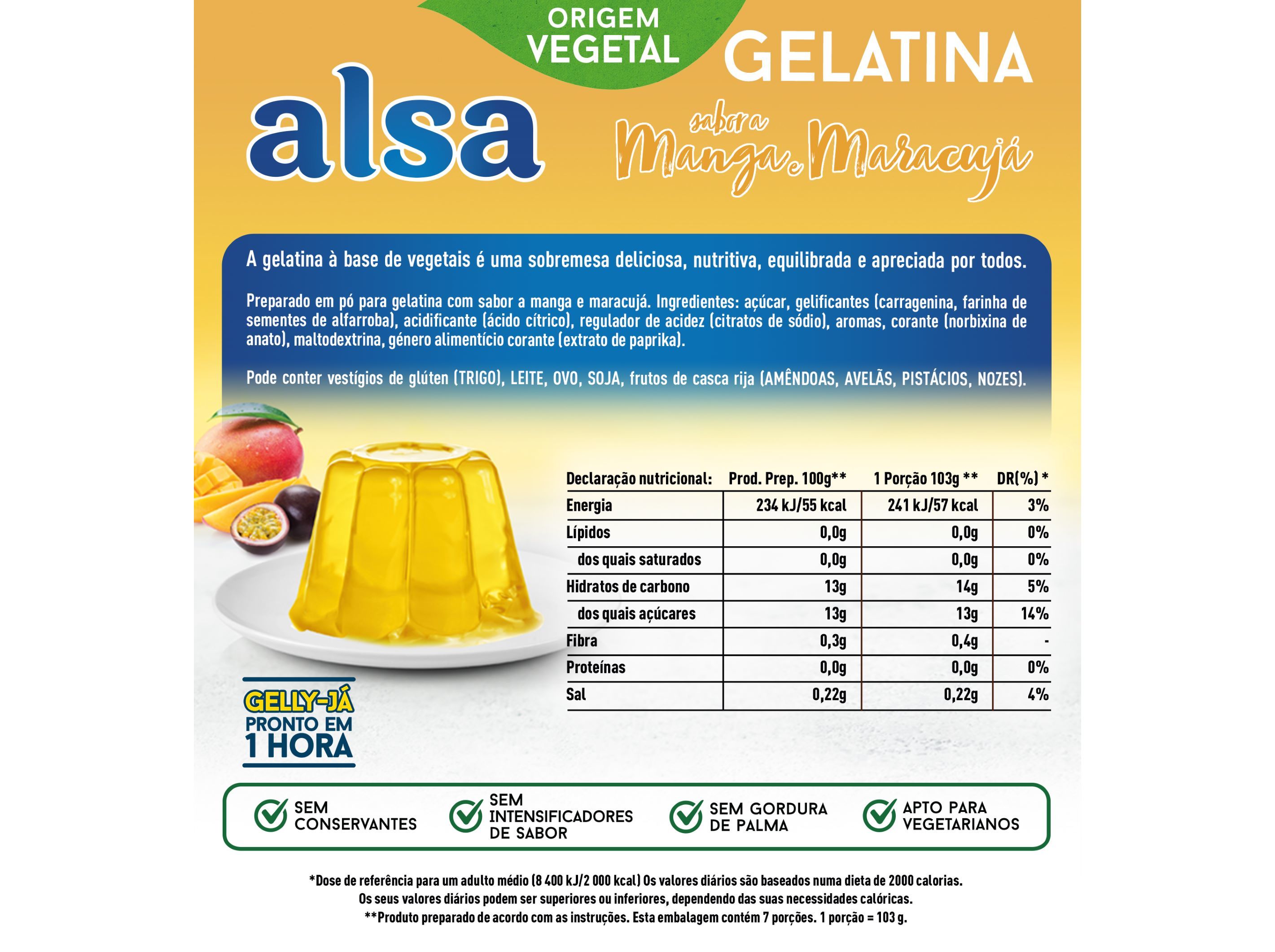 GELATINA ALSA MANGA E MARACUJÁ 105 G