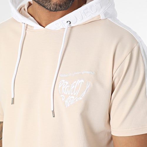Tee Shirt Capuche A Bandes 2310074 Beige
