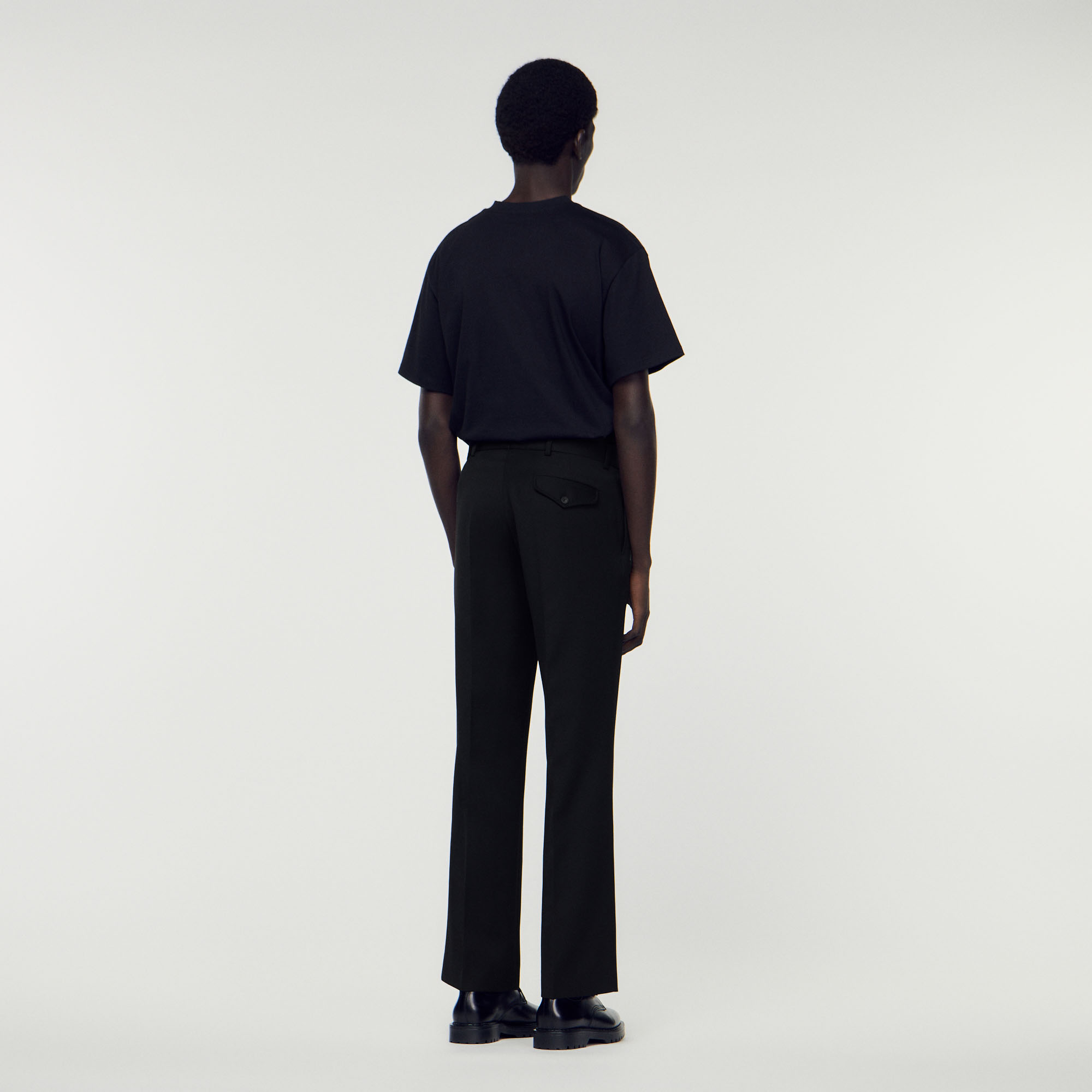 Pantalon en laine melangee