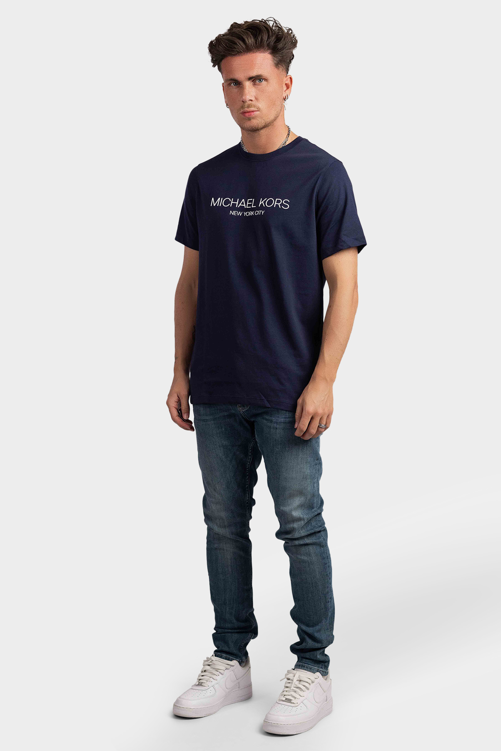 Michael Kors FD Modern T-Shirt Heren Donkerblauw