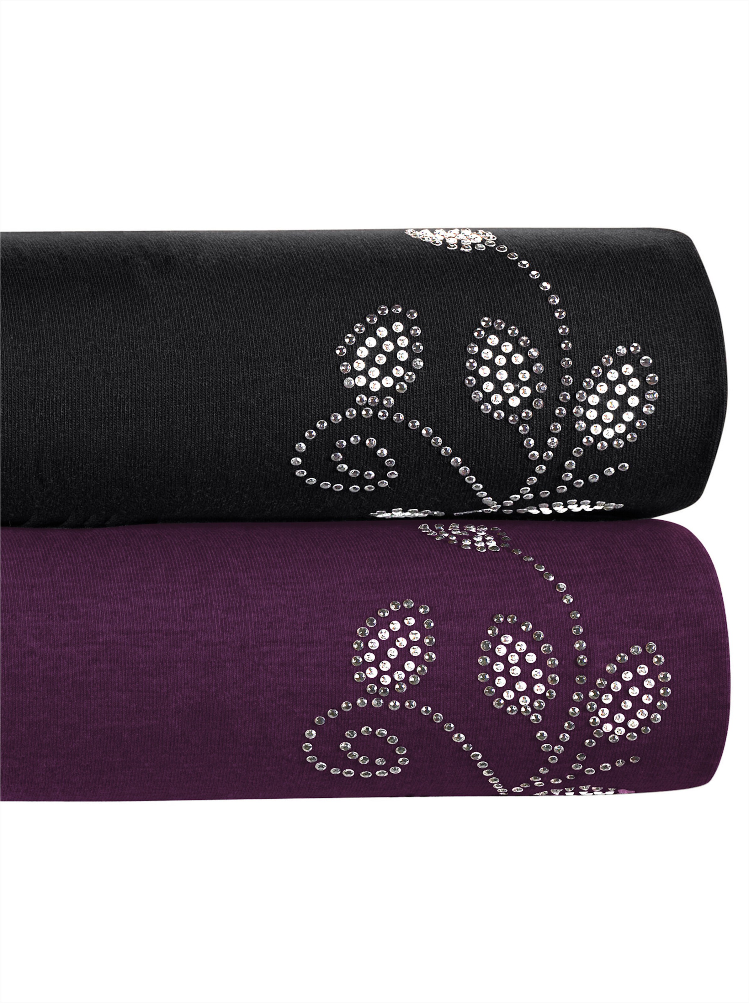 feel good Leggings in schwarz + pflaume