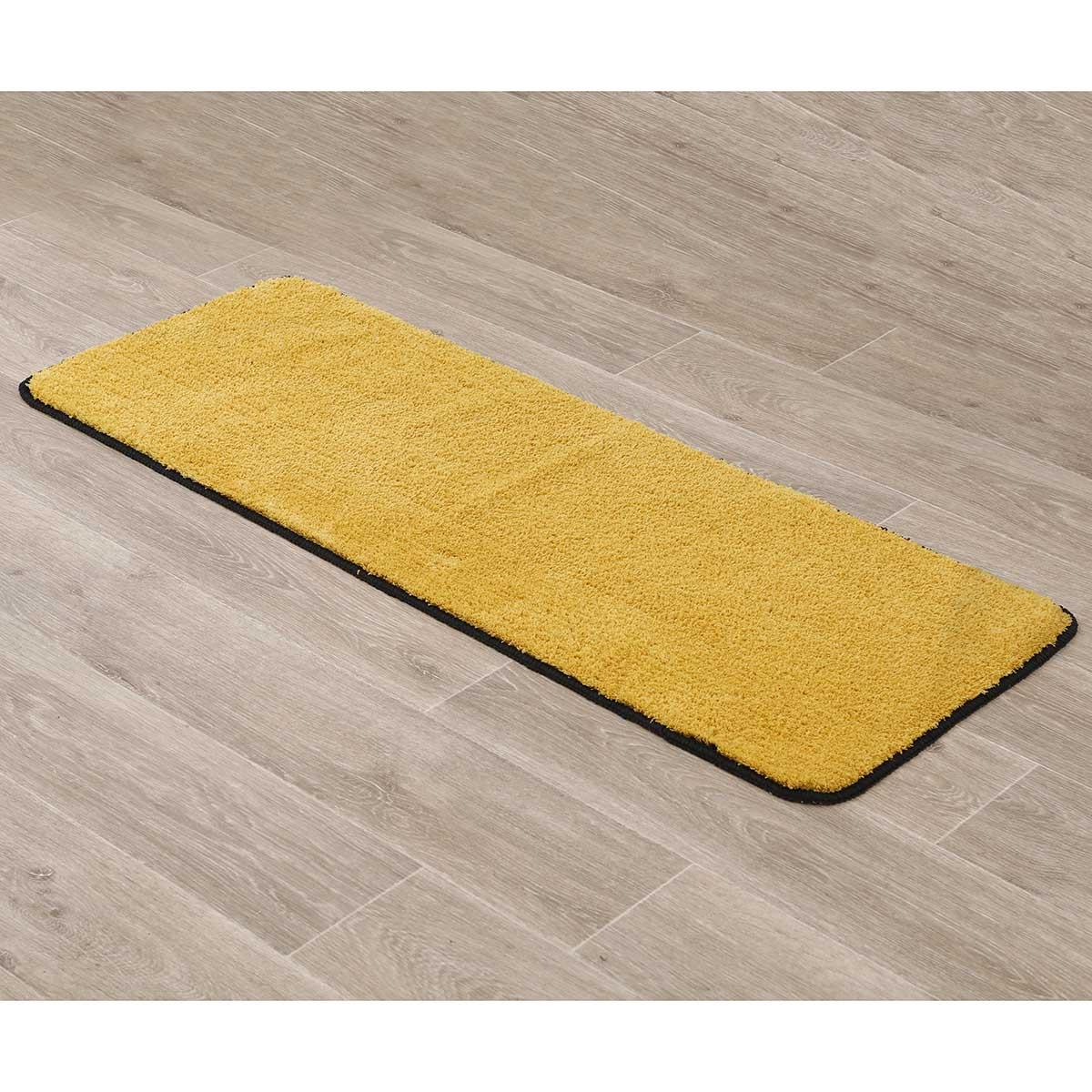 TAPIS MICROFIBRE DOUBLE VASQUE 45X120CM OCRE