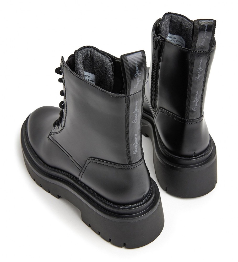 Botas pretas de cano curto Pepe Jeans Queen Bass