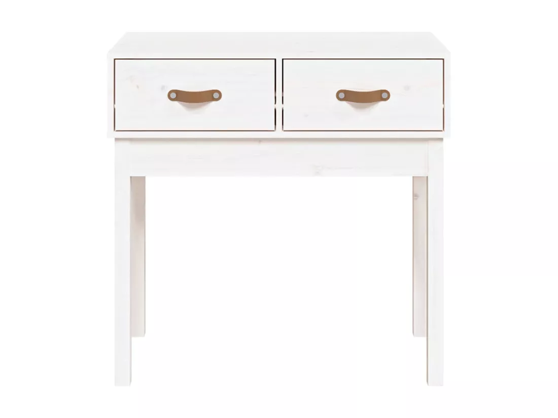 Table console Blanc 76,5x40x75 cm Bois massif de pin