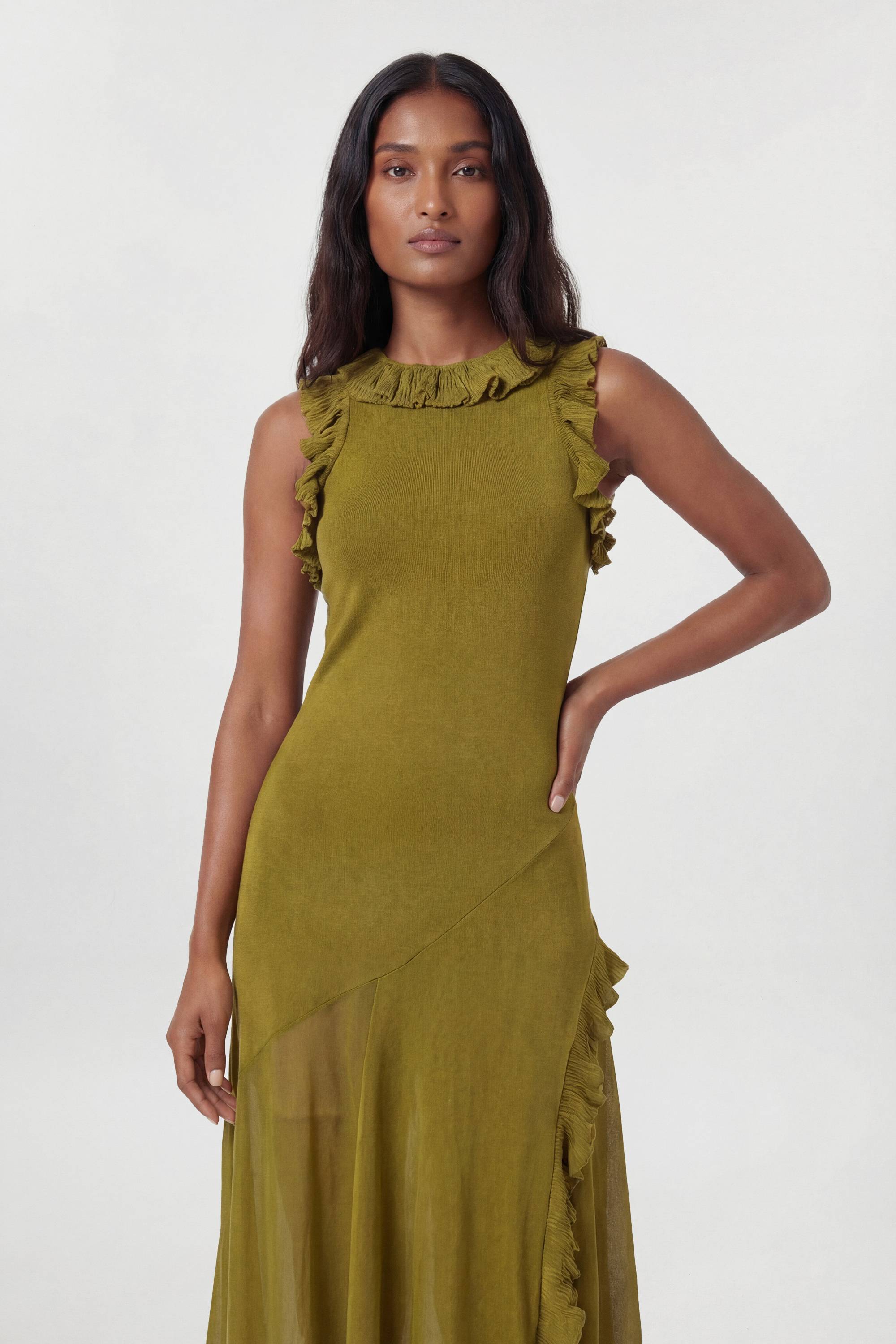 KarenMillen Robe maxi tricotée à volants