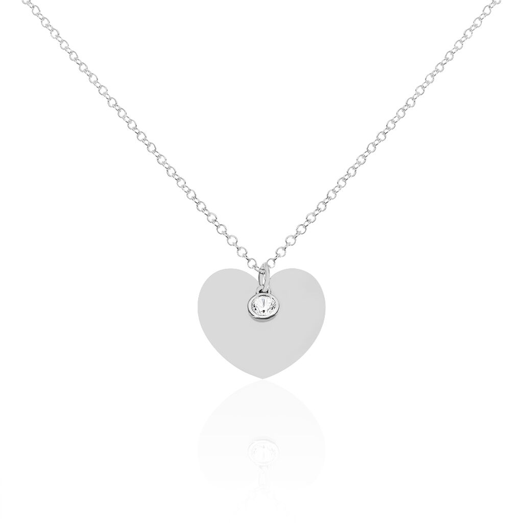 Collier Sautoir Ylla Argent Blanc Oxyde De Zirconium