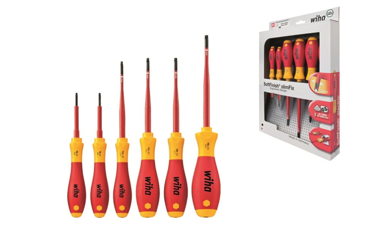 Wiha 3251 K6 6-delige SoftFinish slimFix VDE Schroevendraaierset - Torx