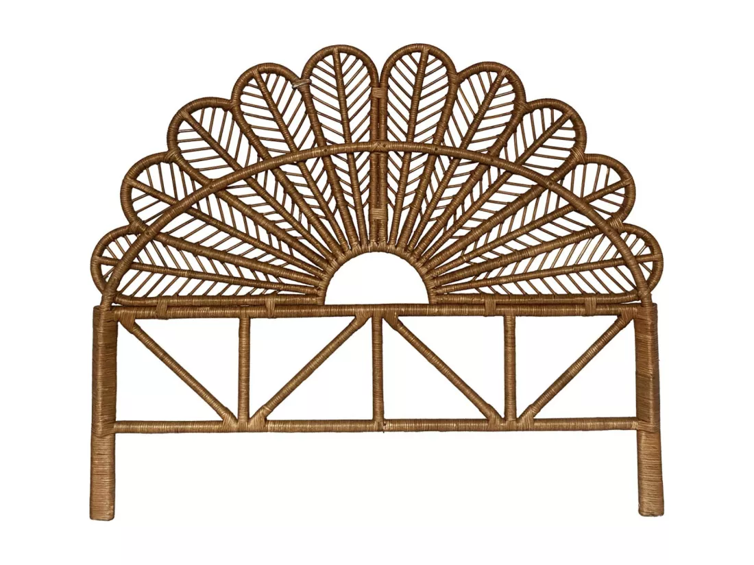 Tête de lit en rotin naturel L 160 x P6 x H130cm