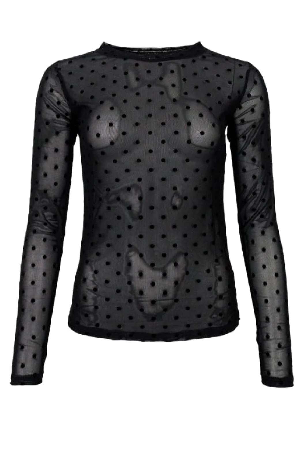Black Colour Bcjennie Dotted Mesh Blouse shirts musthaves black