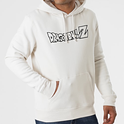 Sweat Capuche Logo Beige Vintage Noir
