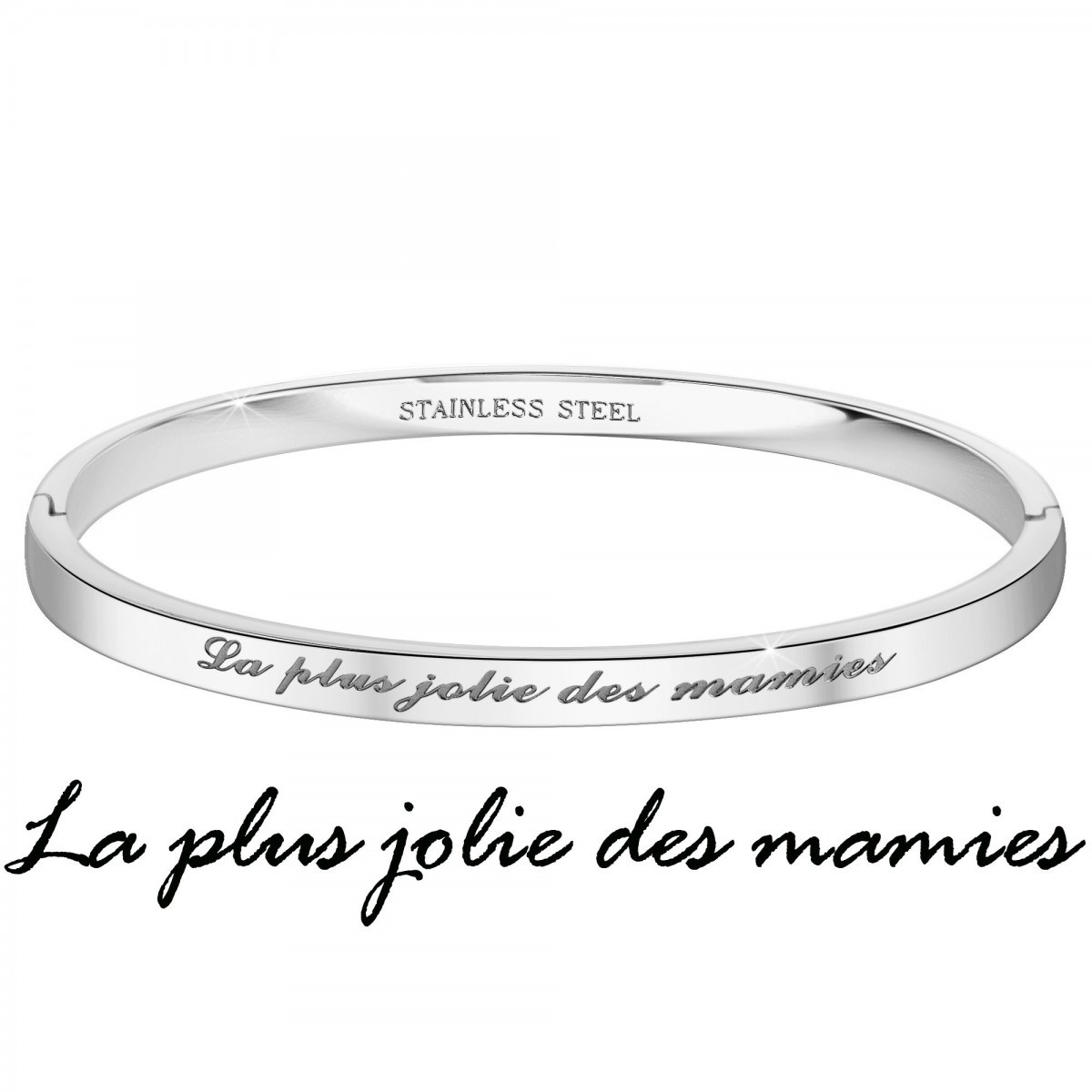 La plus jolie des mamies - Bracelet SC Crystal en Acier Rhodié argenté