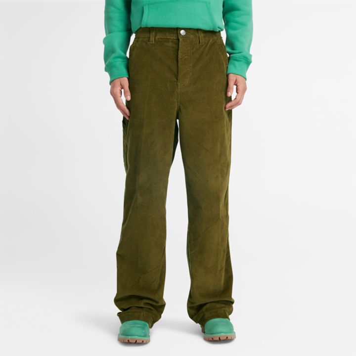 Calças Rindge Carpenter para homem na cor verde.