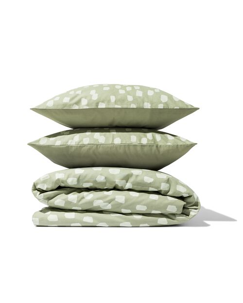 housse de couette en coton doux 200x200/220 pois vert
