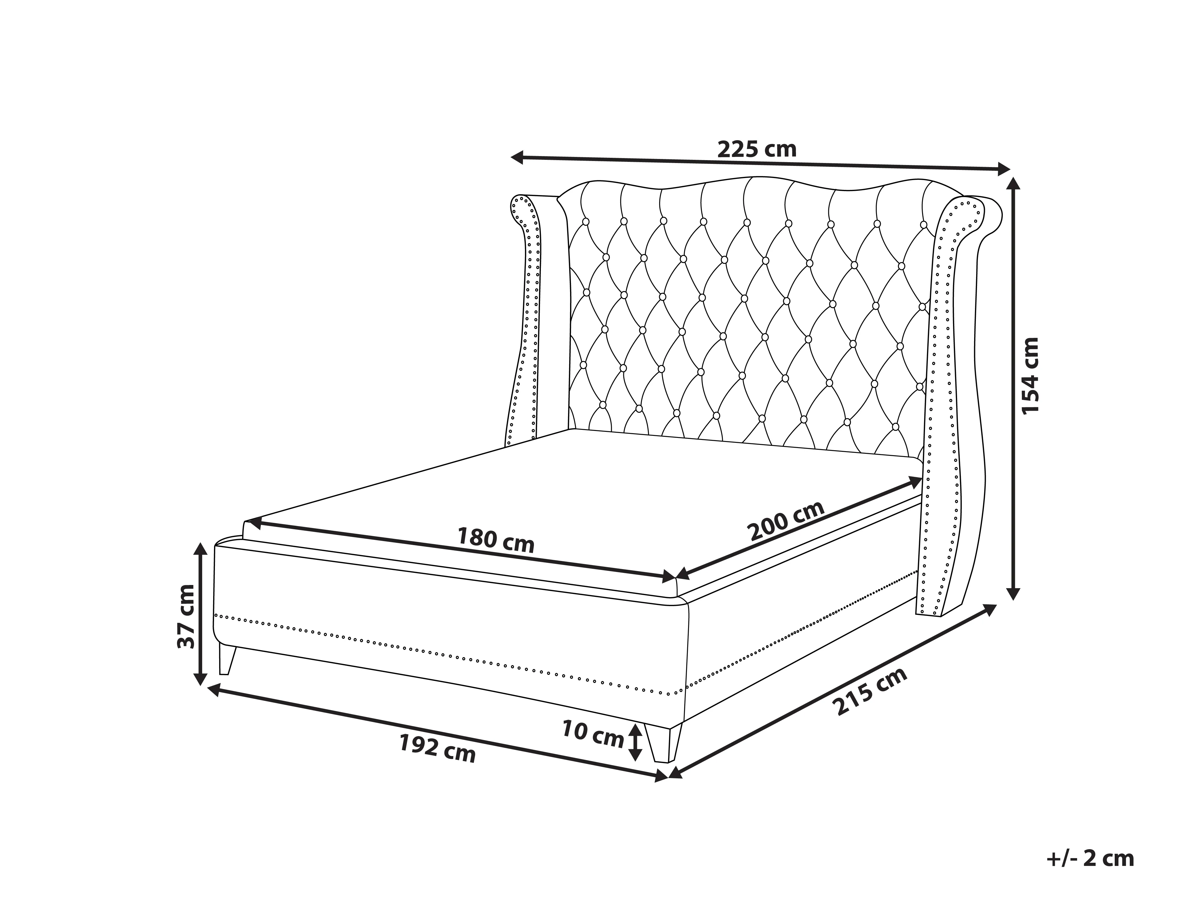 Bed Fluweel AYETTE 180 x 200 cm Taupe