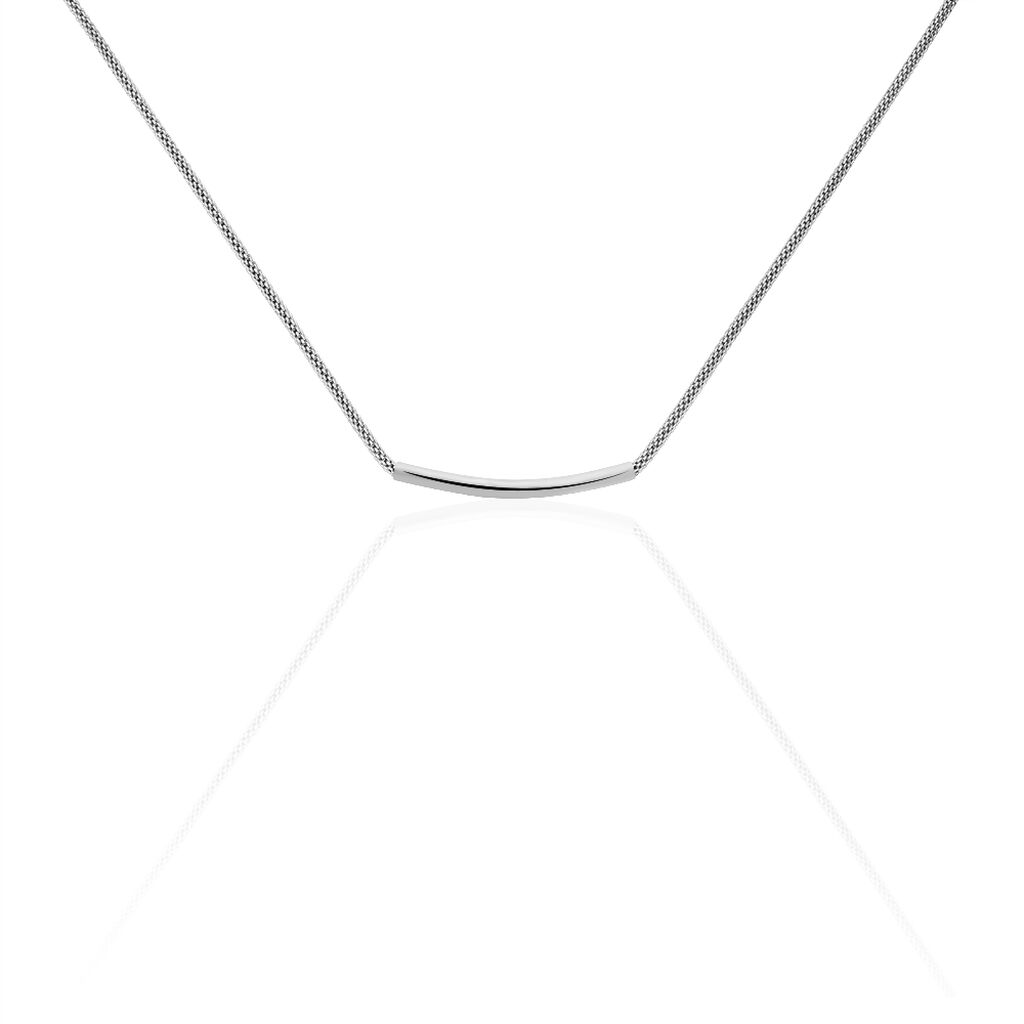 Collier Amadeo Maille Popcorn Acier Blanc