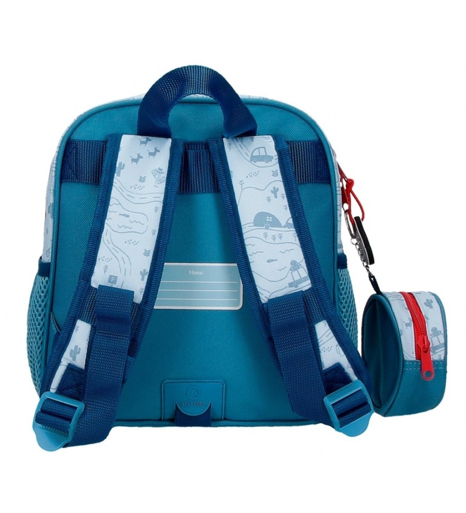 Mochila infantil Disney Mickey Road Trip, adaptável a carrinho de compras, azul
