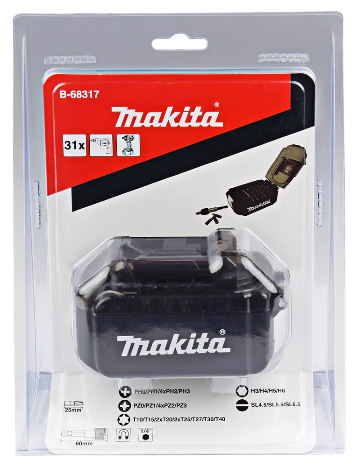 Makita B-68317 31-Delige schroef-/bitset