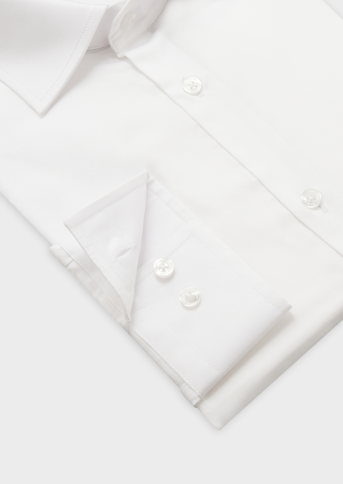 Chemise habillée Slim en satin de coton uni blanc