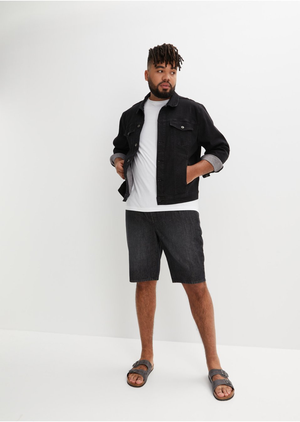 Lot de 2 bermudas en jean avec taille élastiquée, Regular Fit