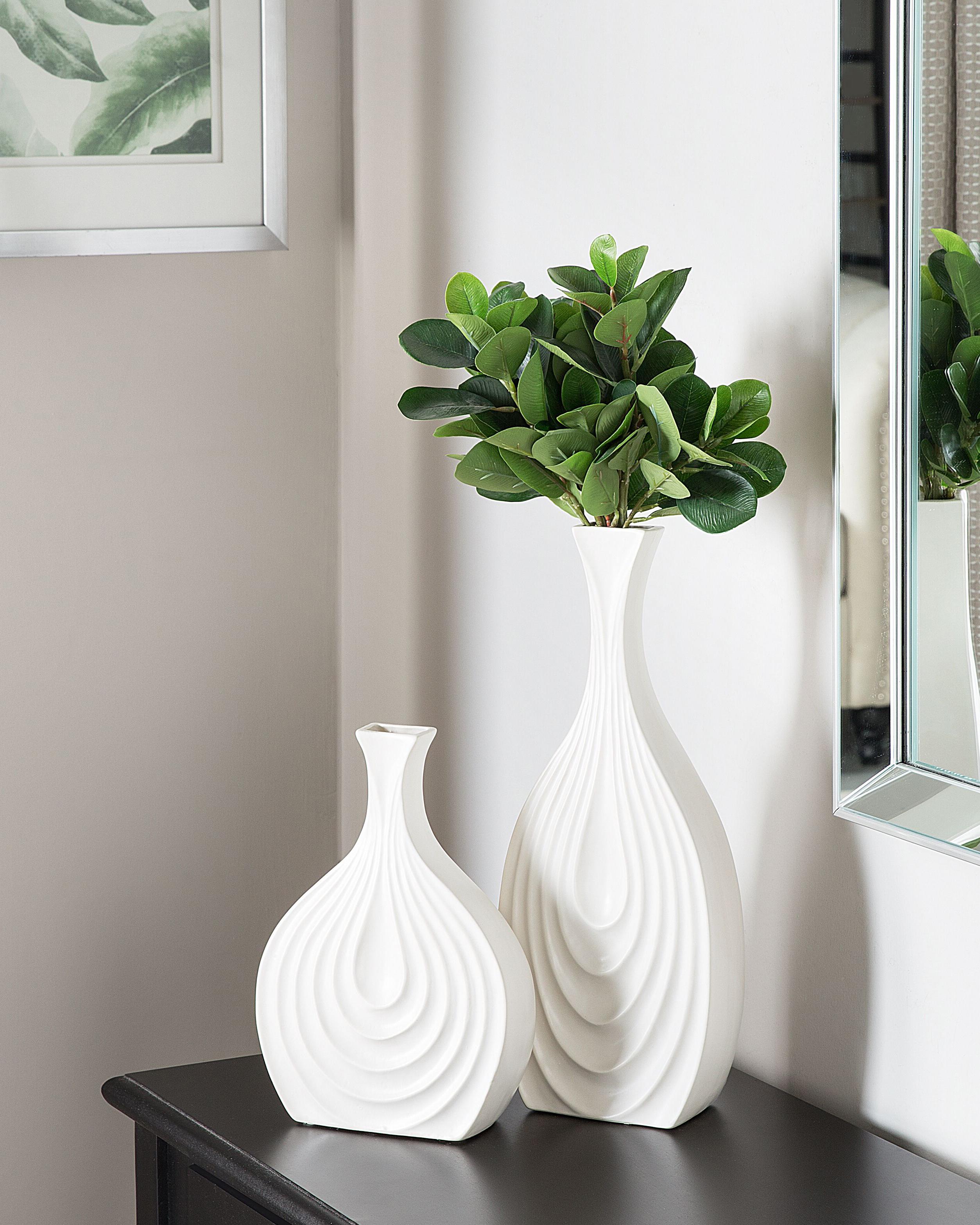 Decoratieve vaas THAPSUS Keramiek 39 cm Wit