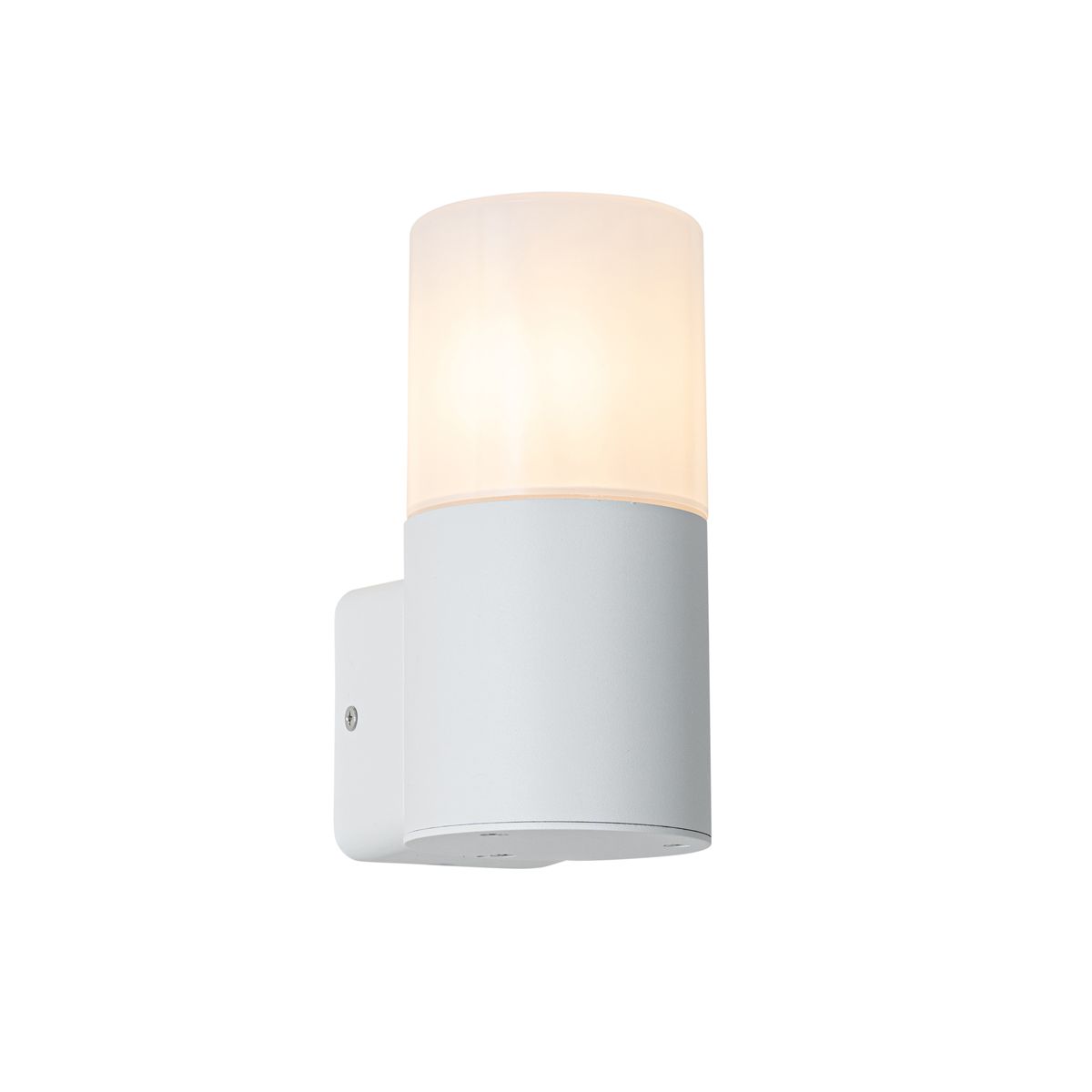 Moderne buiten wandlamp wit met opaal witte kap IP44 - Odense