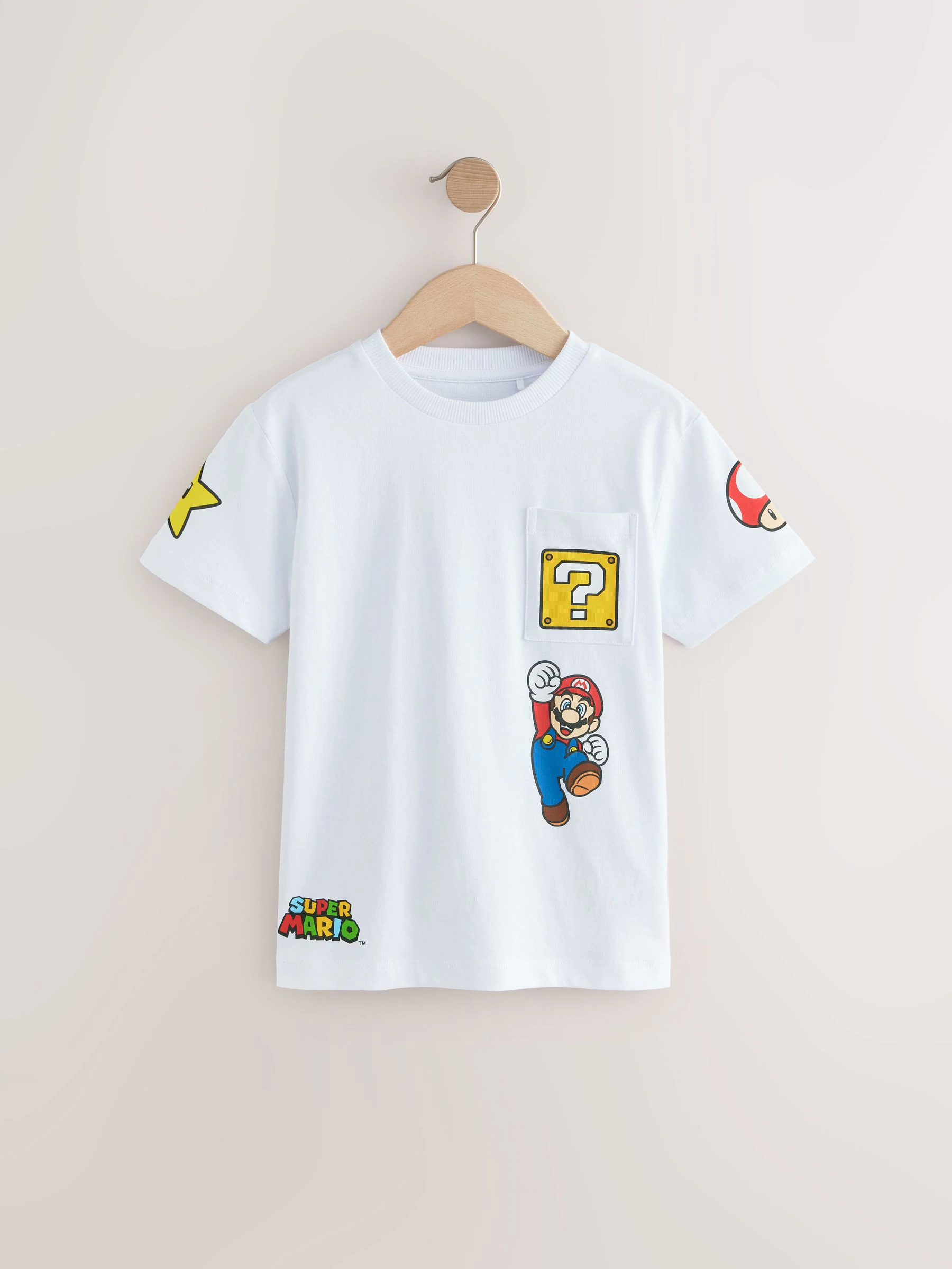 Wit - Mario Gaming T-shirt (3-16jaar)