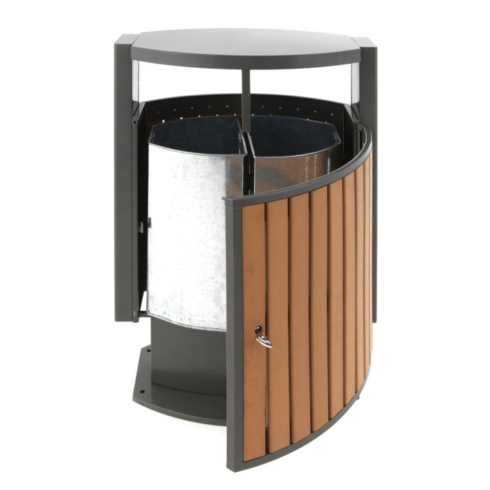 V-part Buitenafvalbak afvalscheiding houtlook 2x39 liter (VB650422)