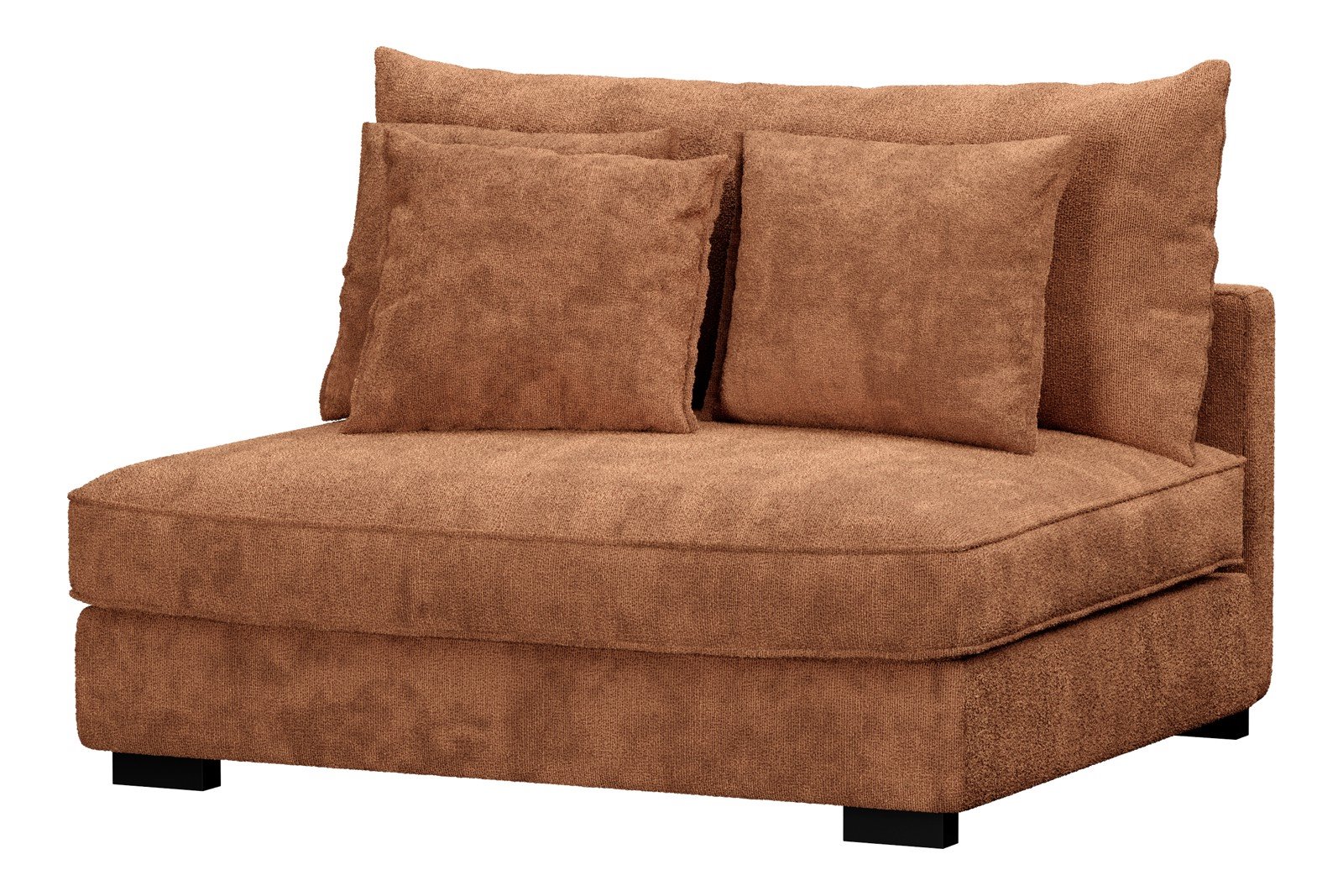 Rossi 2-seter uten arm Tekstil Genesis 9 Deep Terra med sorte ben. Std. Komfort.