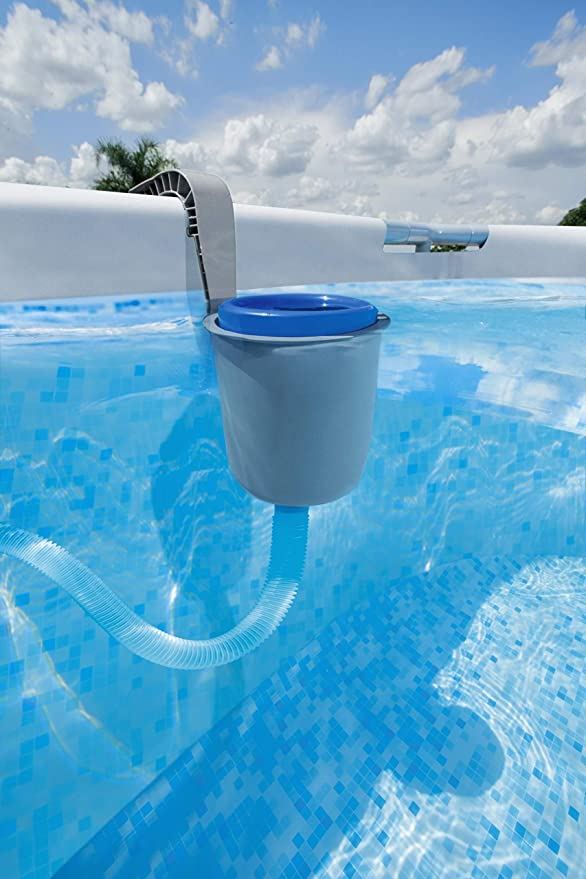Pool Einhänge Skimmer Schwimmbecken Reinigungs Zubehör Sieb für Filter ab 3.028l/h - Grau
