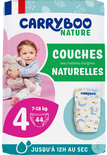 Carryboo Nature Couches Naturelles Aux Motifs Trop Chou Taille 4 7-18kg 44 Pièces