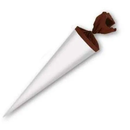 Livepac OfficeBastel Schultüte rund, 35 cm, weiß mit dunkelblauen Krepp