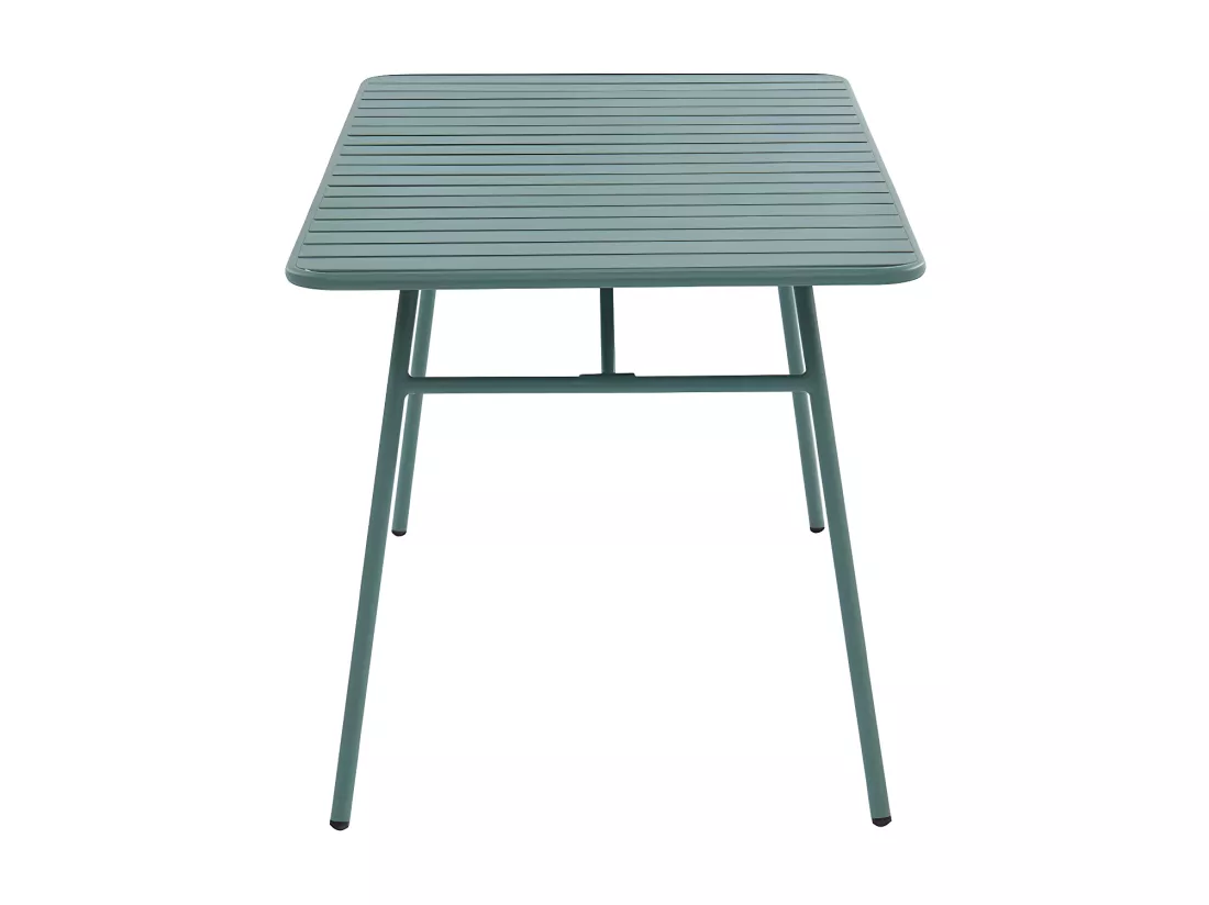 Salle à manger de jardin en métal : une table L.160 cm et 6 chaises - Vert amande - CEDEIRA de MYLIA
