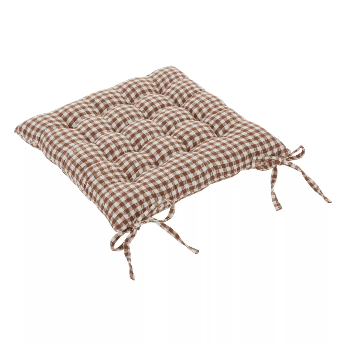 Coussin de chaise carré coton recyclé (38 x 38 cm) The Floral Marron