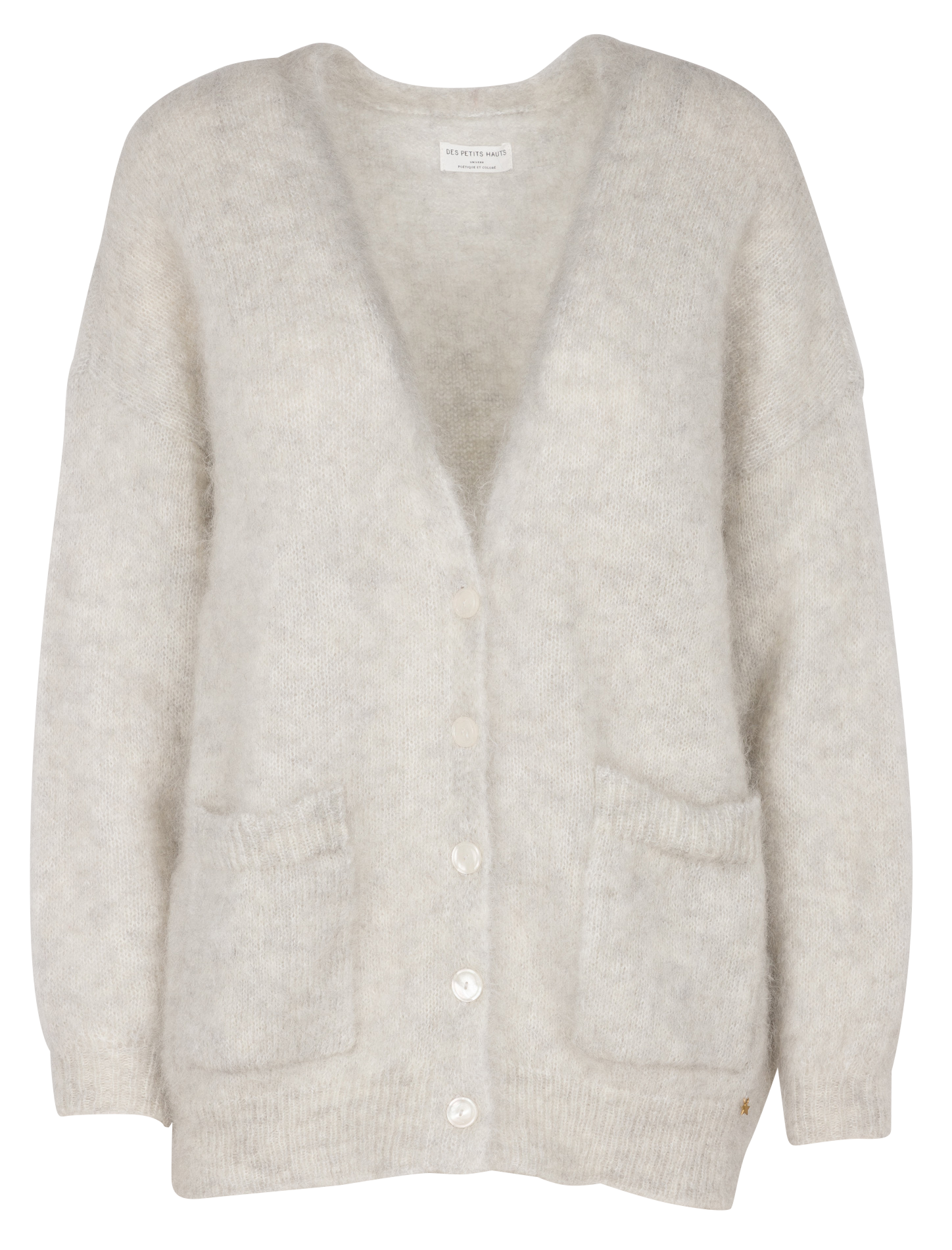 BETANI - Gilet col V en laine mélangée | Gris