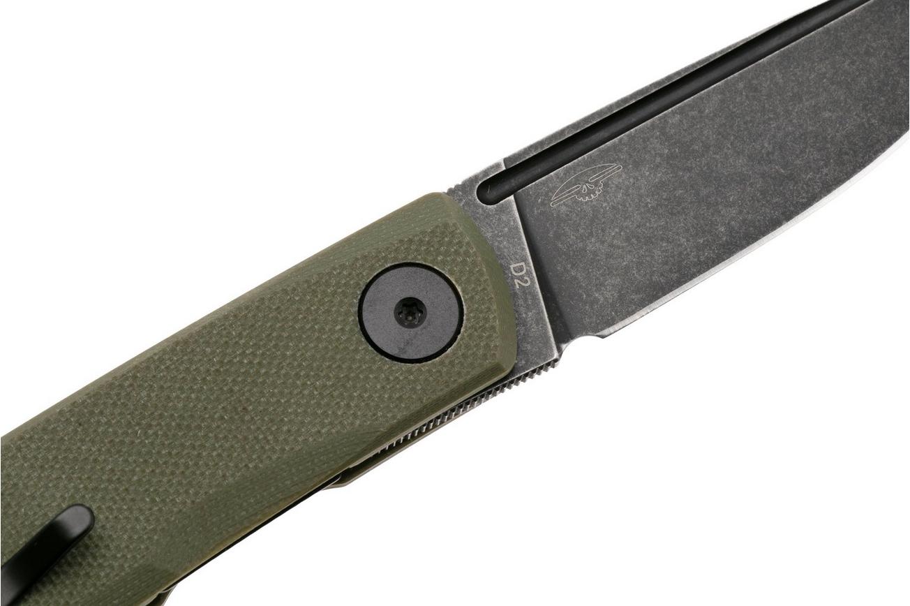 Real Steel Luna Phantom Flipper 7007GB Blackwashed D2, OD Green G10, zakmes, Jakub Wieczorkiewicz design