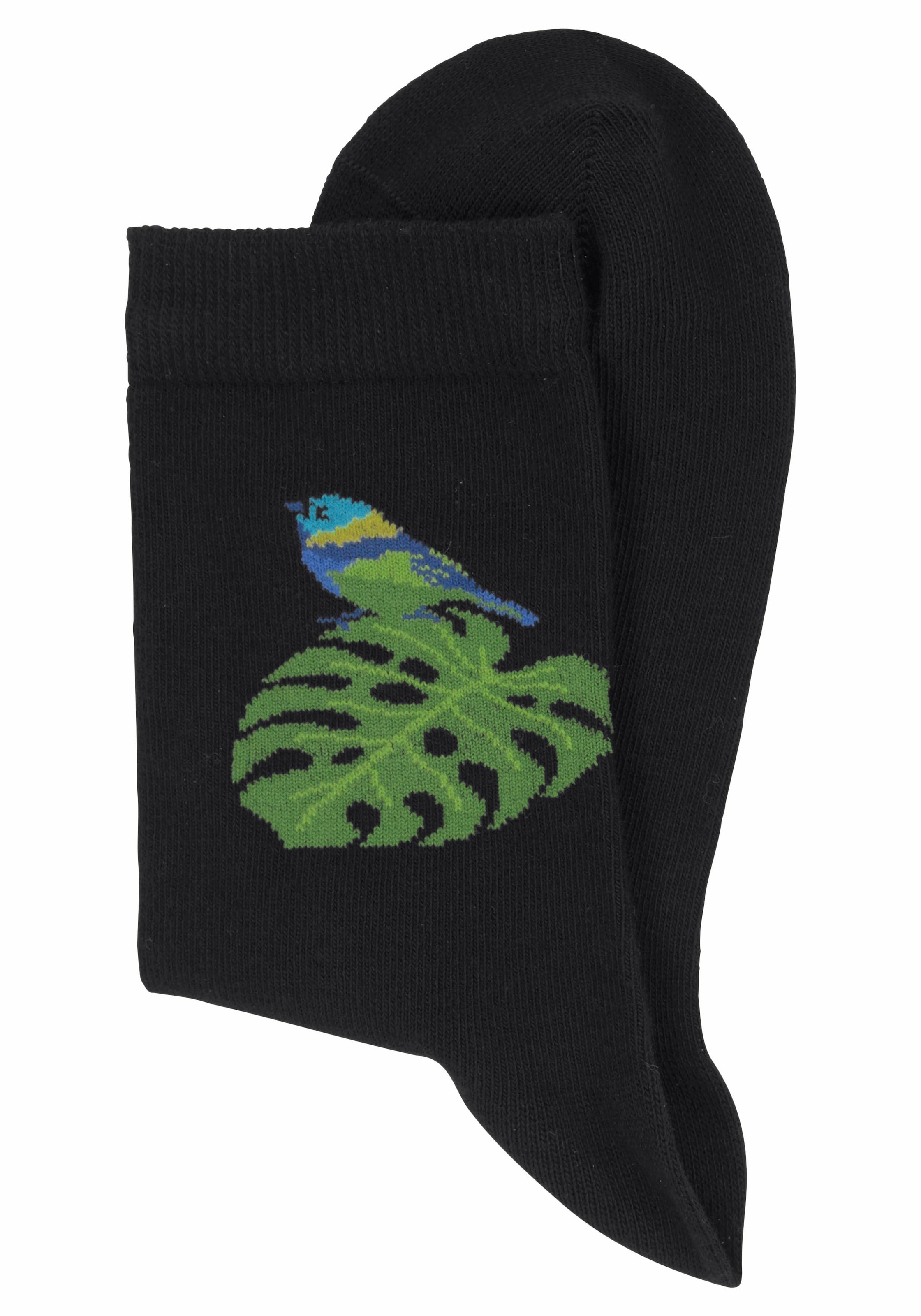 H.I.S Socken Packung, 7 Stk. tlg. mit Schmetterlings- und Vogelmotiven