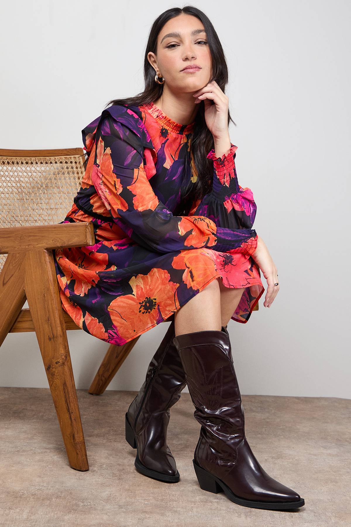 Oasis Bottes Western Louise en synthétiquecuir avec Détails de Couture