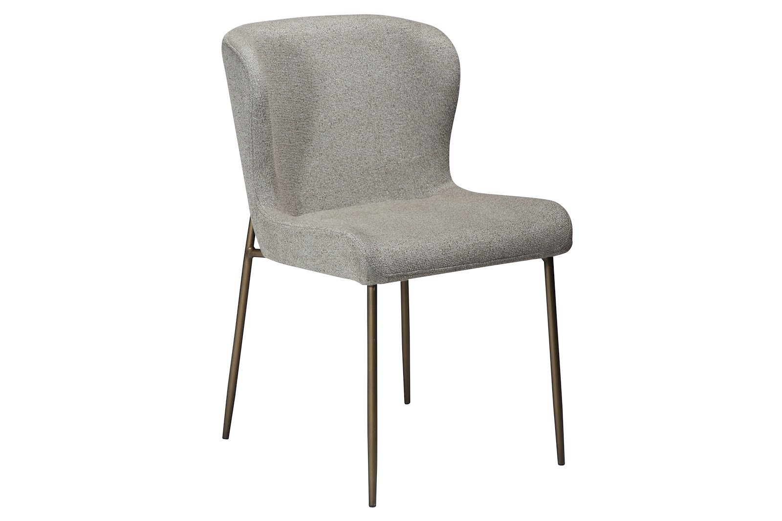 Glam spisestol Tekstil Bouclé Pebble earth og antikk messing ben